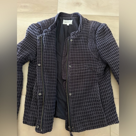 Vanessa Bruno 100% cotton waffle texture “distressed” moto jacket size 38 - Picture 5 of 9